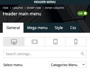 categories selected