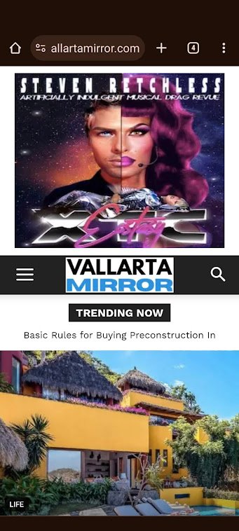 screenshot showing ad displayed in header on mobile