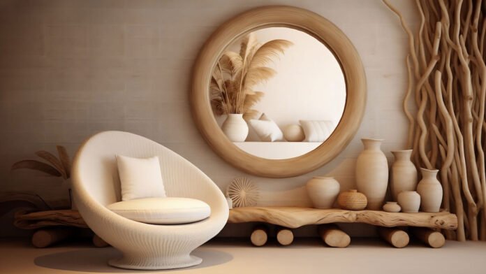 round chair with mirror
